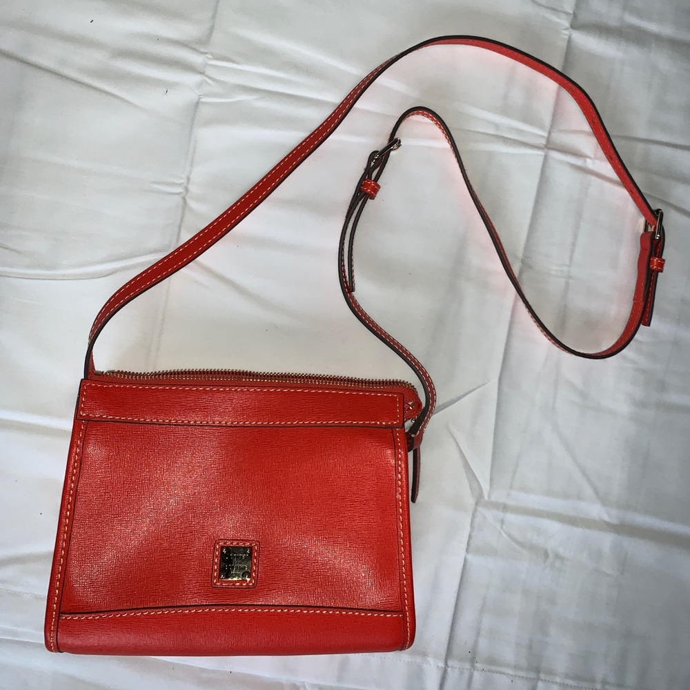 Dooney and Burke Saffiano Zip Crossbody NWT Geranium